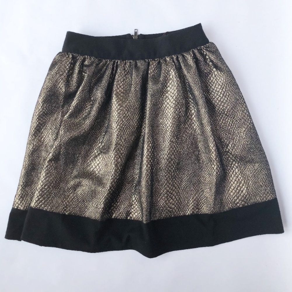 Gold snakeskin Lillie skirt by DARLING